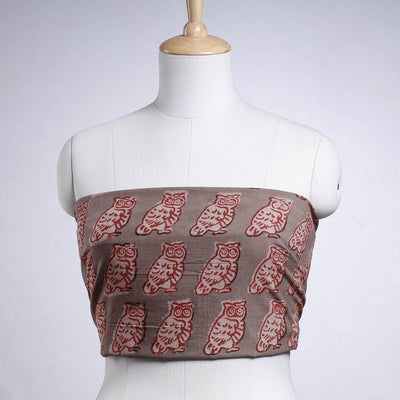 Brown - Rangoli Bindaas Block Printed Cotton Blouse Piece