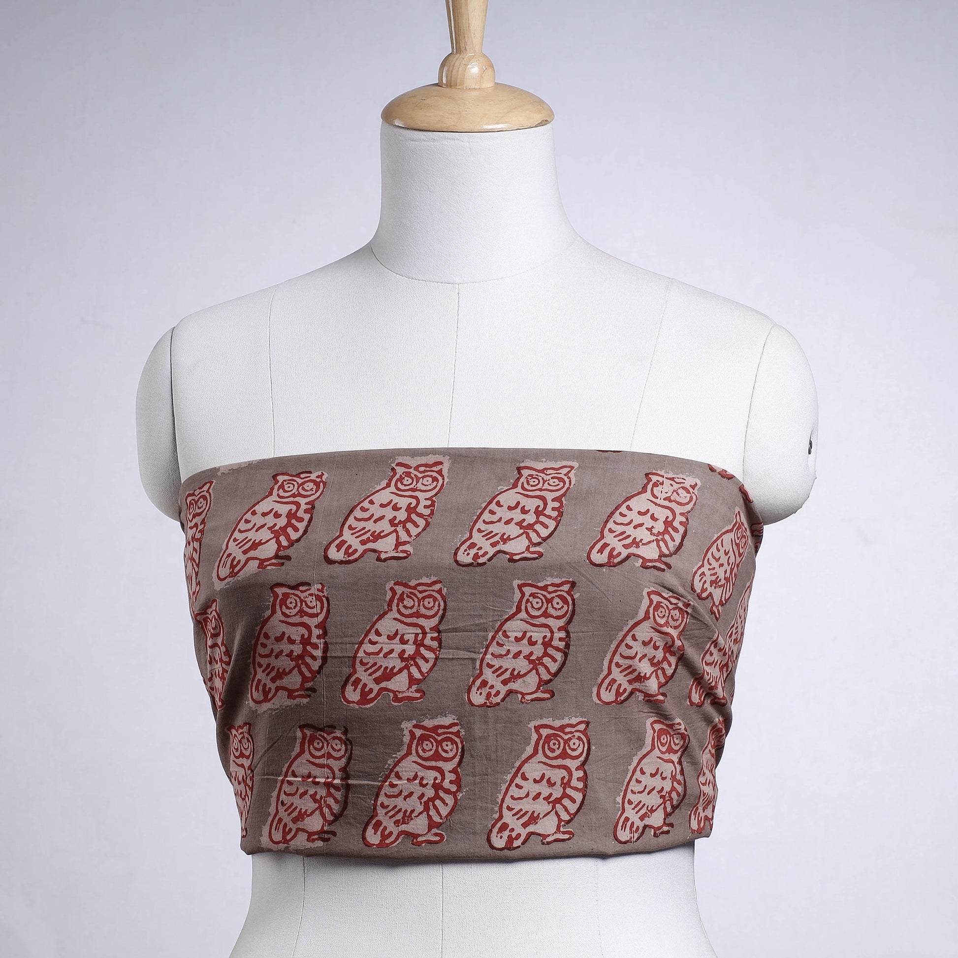 Brown - Rangoli Bindaas Block Printed Cotton Blouse Piece