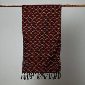 Brown - Handloom Mercerized Cotton Pochampally Ikat Stole