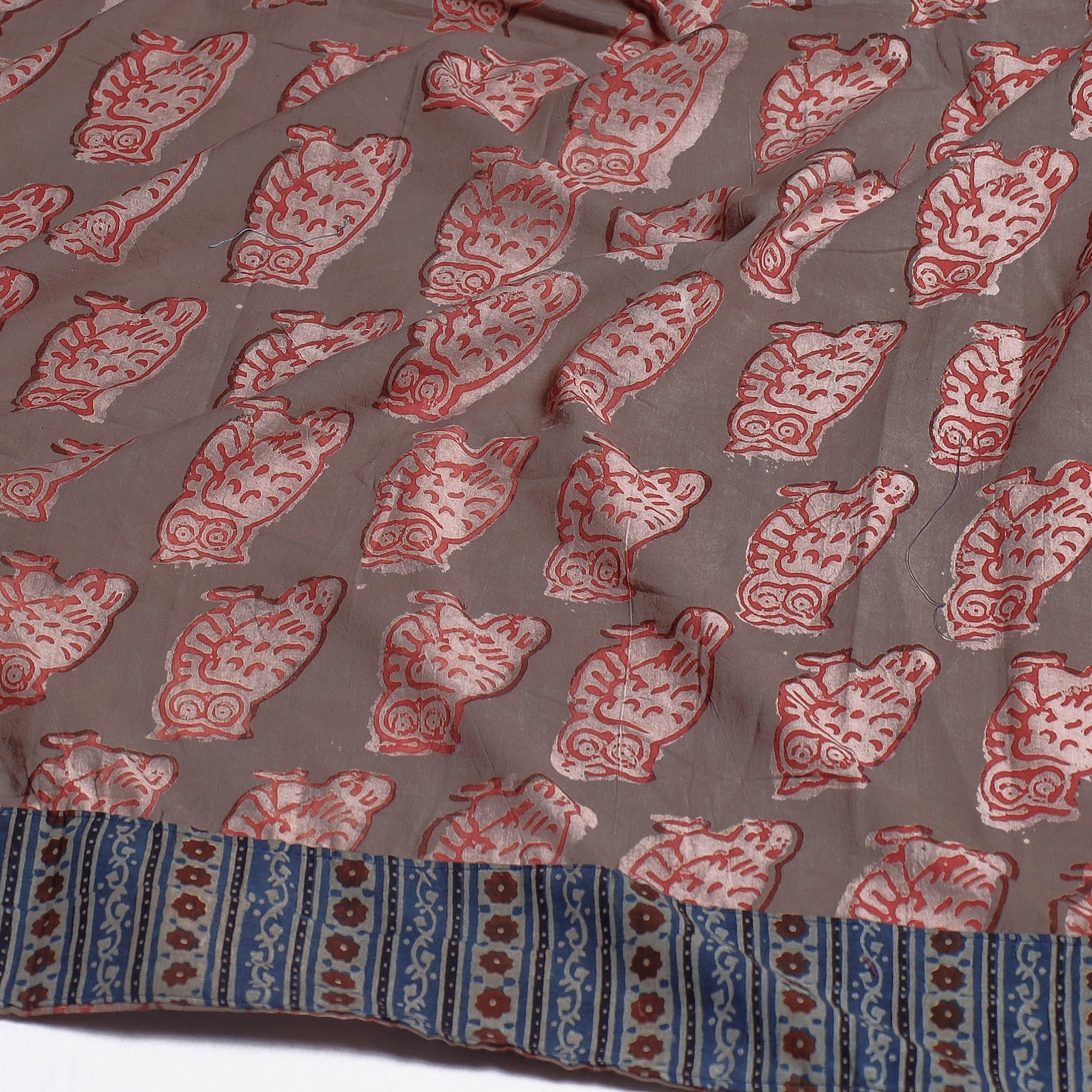 Brown - Rangoli Bindaas Block Printed Cotton Blouse Piece