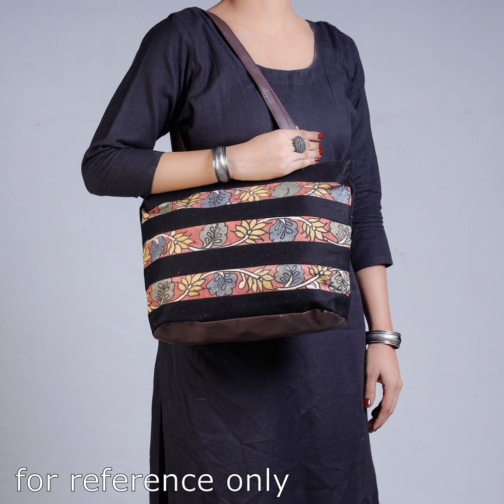 Black - Shoulder Bag - Handpainted Kalamkari Natural Dyed Cotton