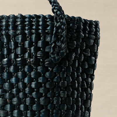 Black - Handmade Organic Water Hyacinth Hand Bag from Assam