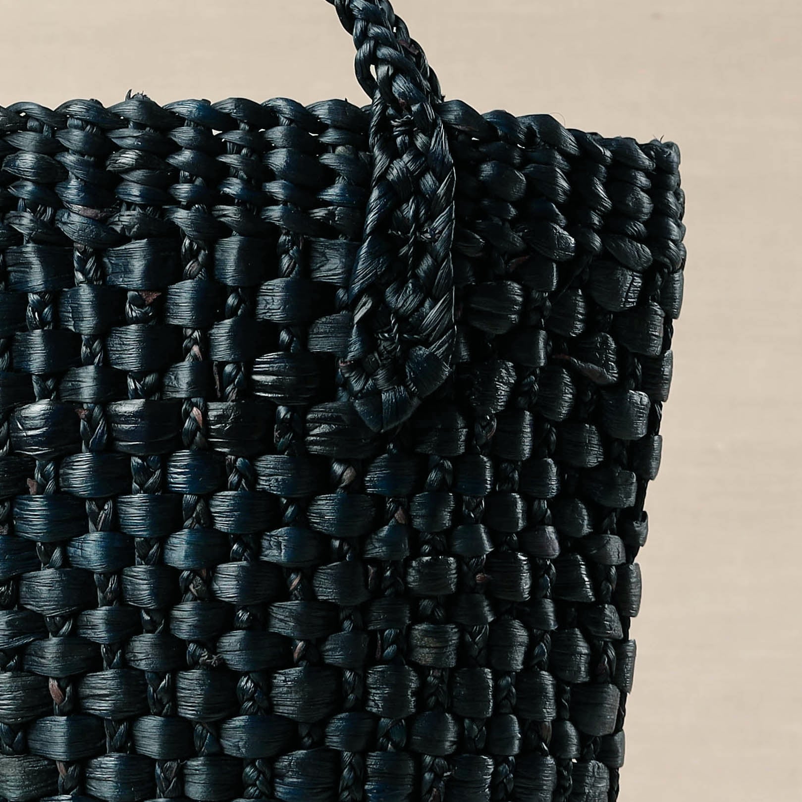 Black - Handmade Organic Water Hyacinth Hand Bag from Assam
