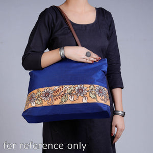 Black - Shoulder Bag - Handpainted Kalamkari Natural Dyed Ghicha Silk