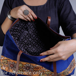 Black - Shoulder Bag - Handpainted Kalamkari Natural Dyed Ghicha Silk