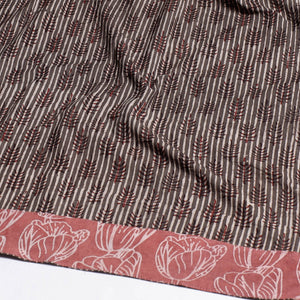 Brown - Rangoli Akola Block Printed Cotton Blouse Piece