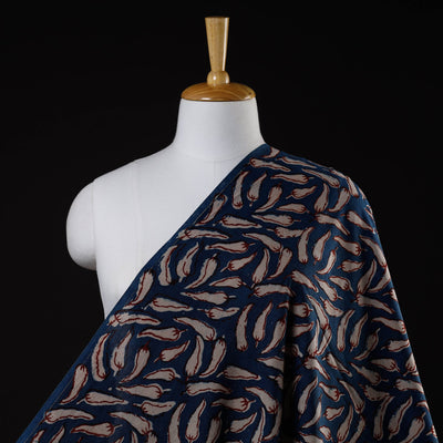 Blue - Cotton Bindaas Hand Block Print Fabric