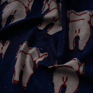 Blue - Cotton Bindaas Hand Block Print Fabric