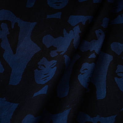 Blue - Bindaas Cotton Hand Block Print Fabric