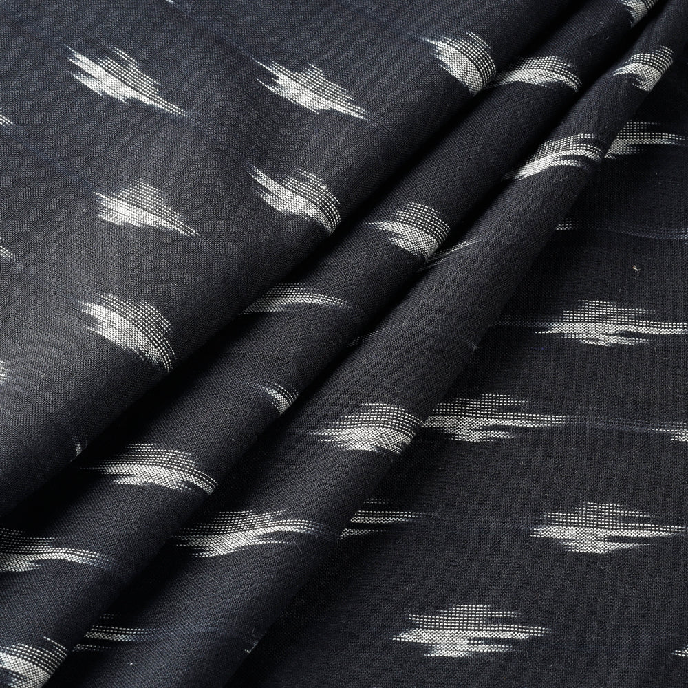 Black - Pure Cotton  Pochampally Ikat Fabric