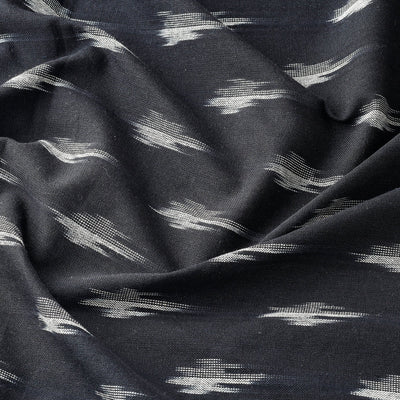 Black - Pure Cotton  Pochampally Ikat Fabric