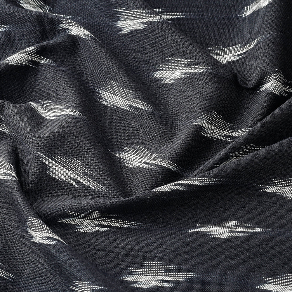 Black - Pure Cotton  Pochampally Ikat Fabric
