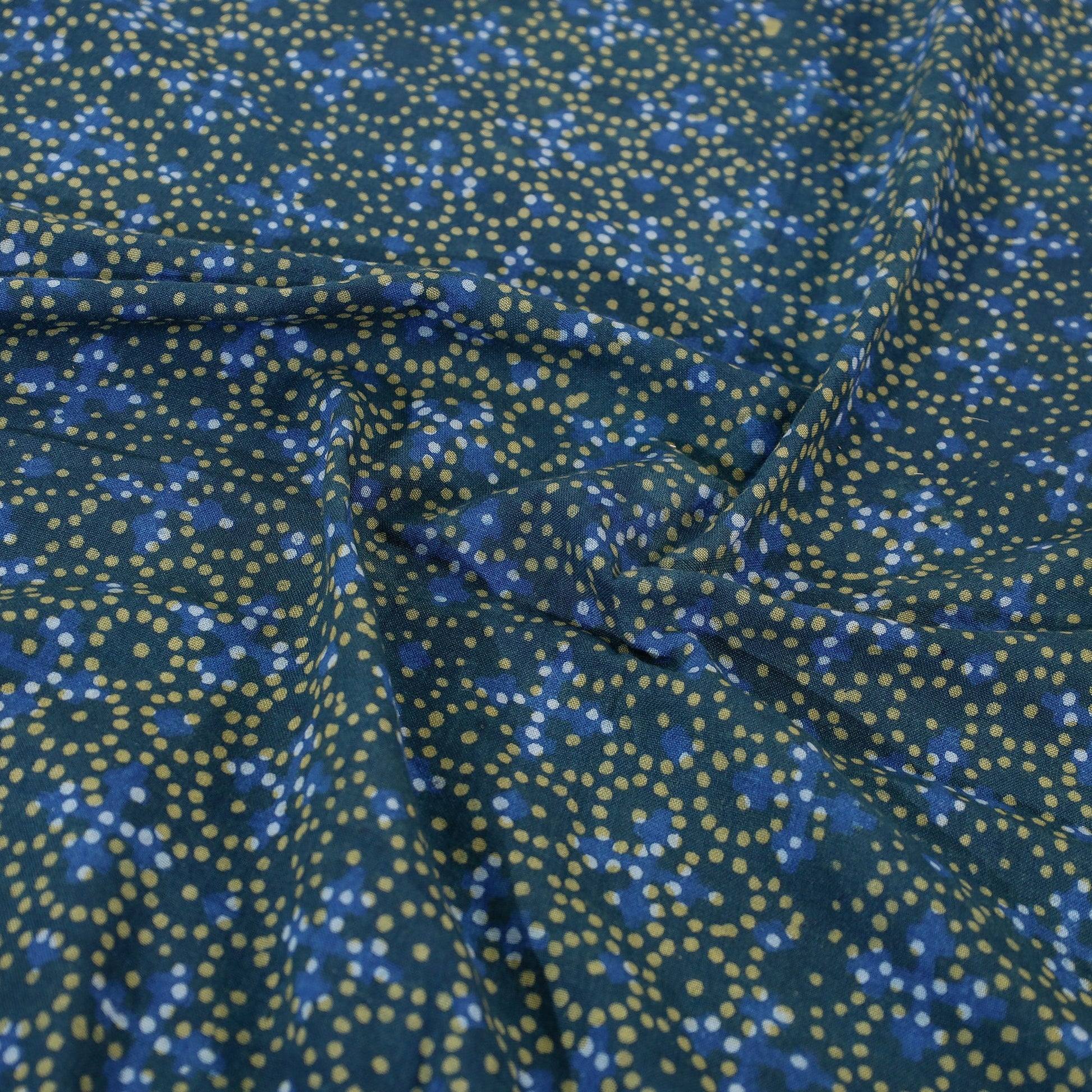 Blue - Akola Block Printing Jhiri Handloom Cotton Single Bed Cover (97 x 59 in)