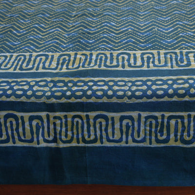 Blue - Akola Block Printing Jhiri Handloom Cotton Single Bed Cover (97 x 59 in)