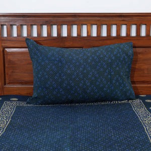 Blue - Akola Block Printing Jhiri Handloom Cotton Single Bed Cover (97 x 59 in)