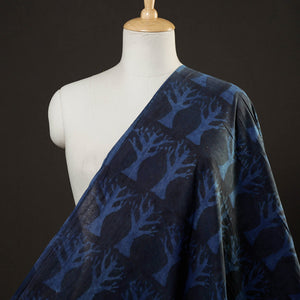 Blue - Bindaas Block Printed Cotton Natural Dyed Fabric