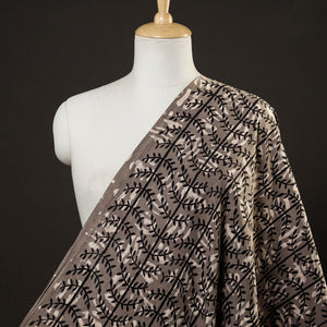 Brown - Bindaas Block Printed Cotton Natural Dyed Fabric