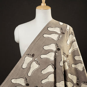 Brown - Bindaas Block Printed Cotton Natural Dyed Fabric