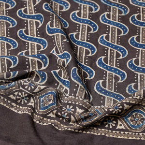 Brown - Ajrakh Block Printing Cotton Scarf from Kutch