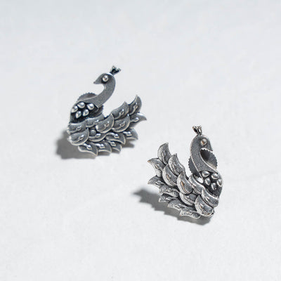 Antique Silver Finish Oxidised Brass Base Necklace Set with Ring