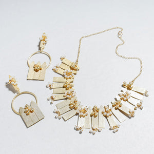 Antique Silver Finish Oxidised Brass Base Necklace Set