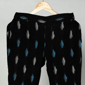 Black - Pochampally Ikat Cotton Tapered Pant for Women