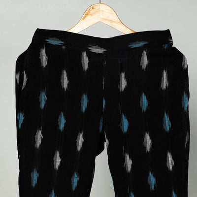 Black - Pochampally Ikat Cotton Tapered Pant for Women