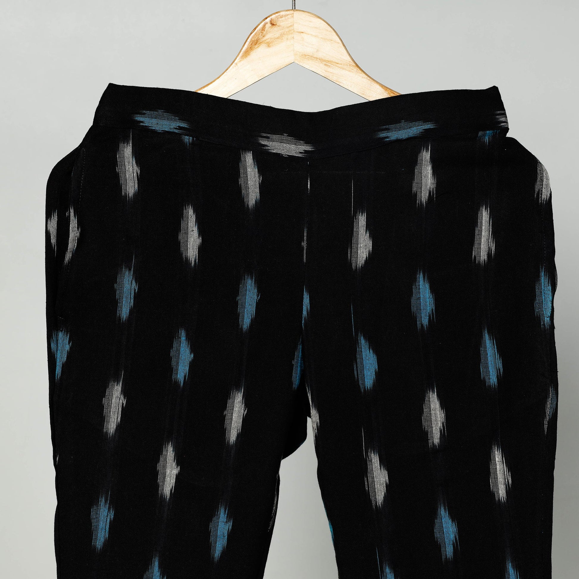 Black - Pochampally Ikat Cotton Tapered Pant for Women