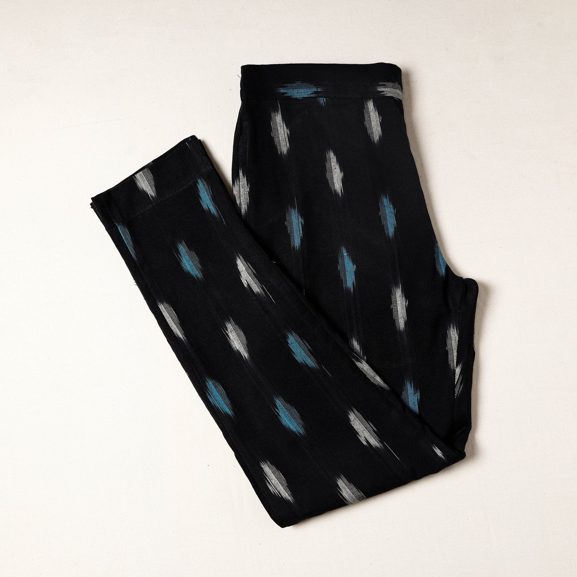 Black - Pochampally Ikat Cotton Tapered Pant for Women