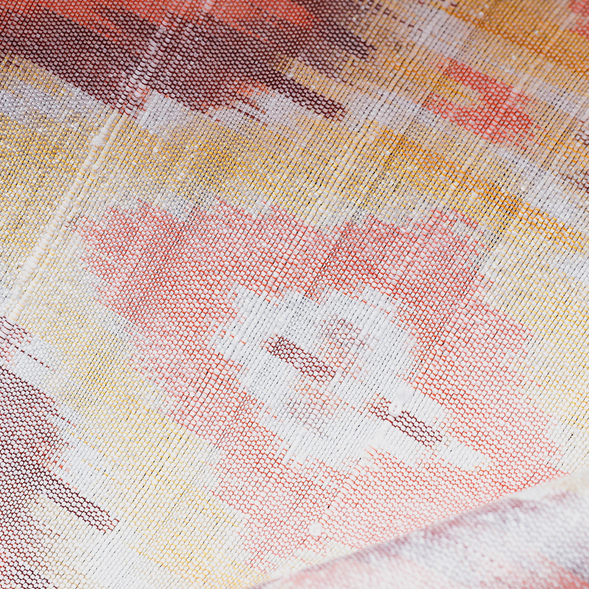 Beige - Puttapaka Ikat Weave Handloom Pure Raw Silk Fabric