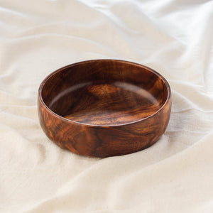Brown - Handcrafted Sheesham Wooden Bowl (6 x 6 in)