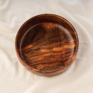 Brown - Handcrafted Sheesham Wooden Bowl (6 x 6 in)