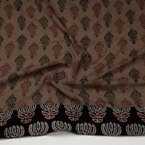 Brown - Bagh Block Printed Cotton Blouse Piece