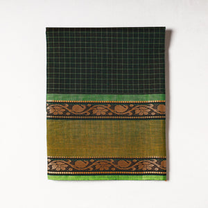 Black - Kanchipuram Cotton Precut Fabric (1.4 Meter)
