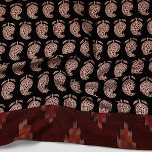 Black - Bagh Block Printed Cotton Blouse Piece