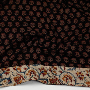 Black - Bagh Block Printed Cotton Blouse Piece