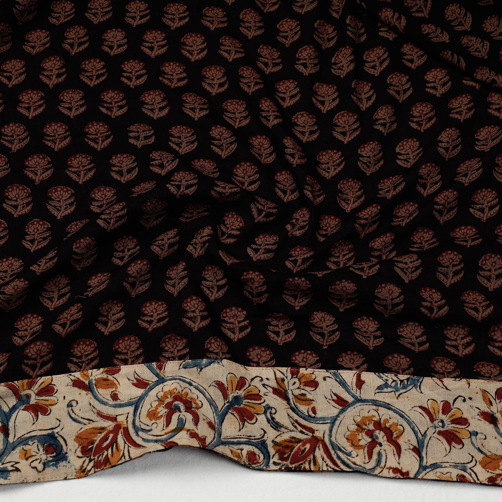 Black - Bagh Block Printed Cotton Blouse Piece