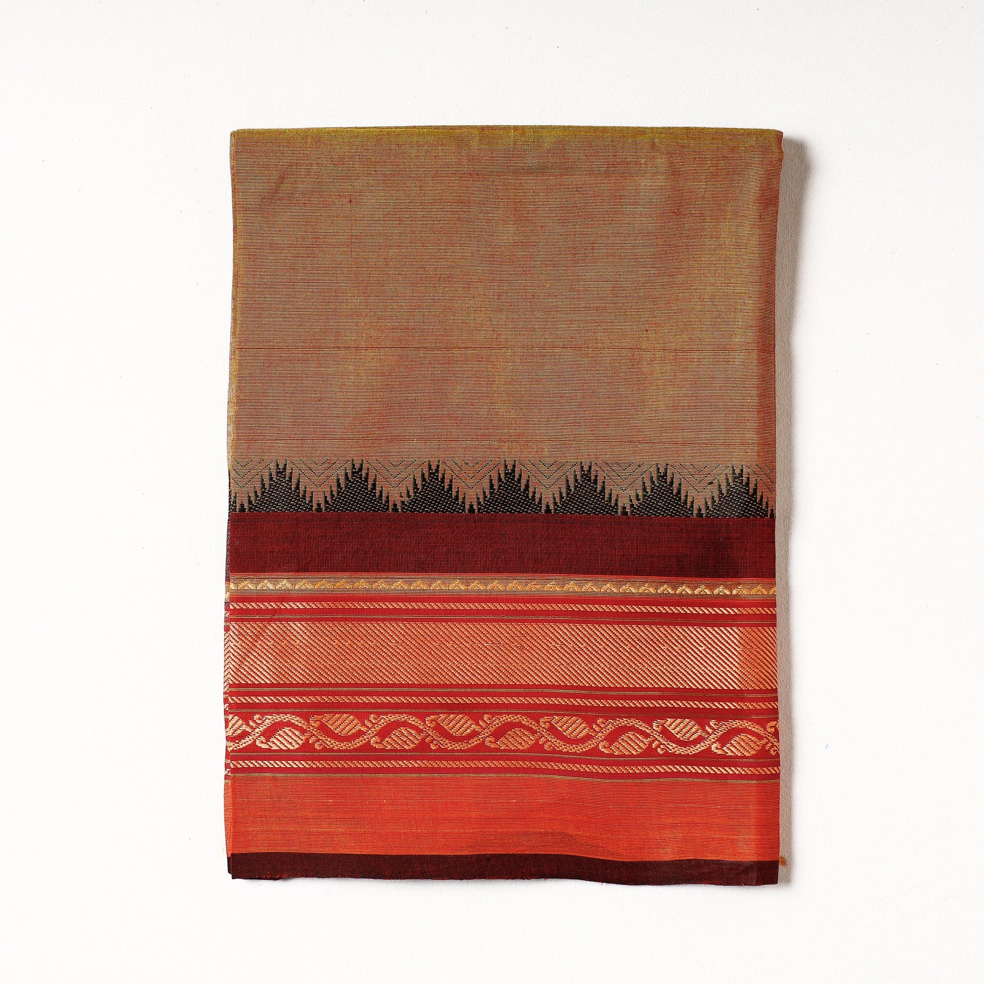 Brown - Kanchipuram Cotton Precut Fabric (1 Meter)