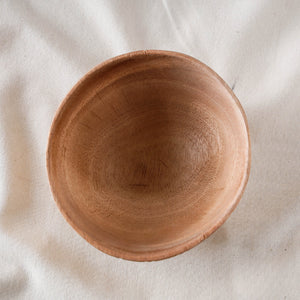 Brown - Hand Carved Natural Neem Wooden Bowl (Small) (5 x 5 in)
