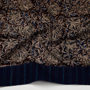 Brown - Kalamkari Block Printed Cotton Blouse Piece