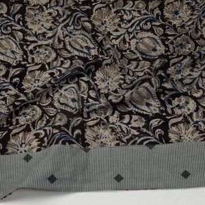 Brown - Kalamkari Block Printed Cotton Blouse Piece