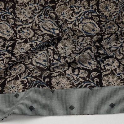 Brown - Kalamkari Block Printed Cotton Blouse Piece