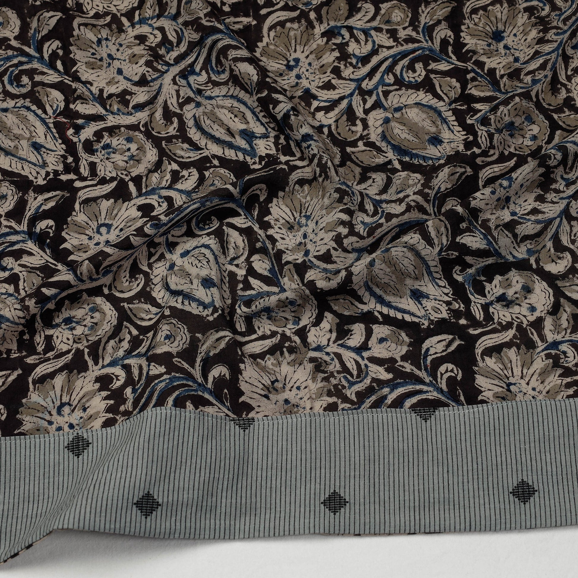 Brown - Kalamkari Block Printed Cotton Blouse Piece