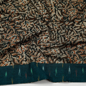 Brown - Kalamkari Block Printed Cotton Blouse Piece