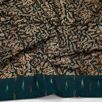 Brown - Kalamkari Block Printed Cotton Blouse Piece