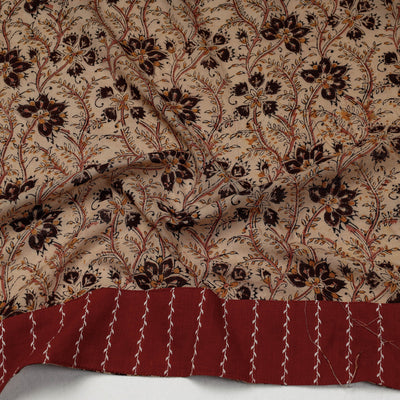 Beige - Kalamkari Block Printed Cotton Blouse Piece