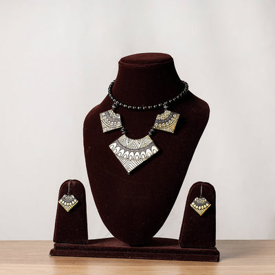 Bishnupur Handpainted Terracotta Necklace Set