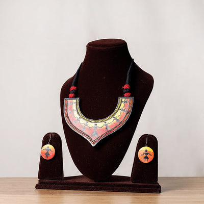 Bishnupur Handpainted Terracotta Necklace Set