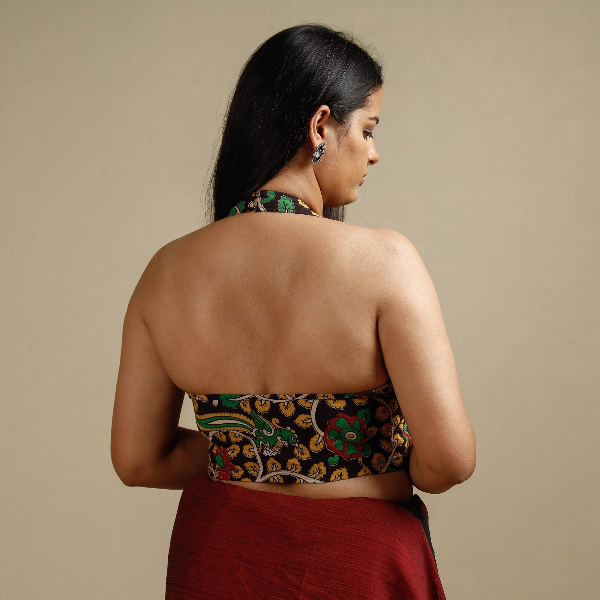 Black - Kalamkari Printed Cotton Stitched Blouse