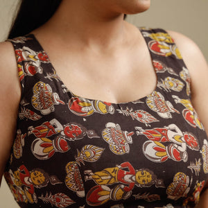 Brown - Kalamkari Printed Cotton Stitched Blouse